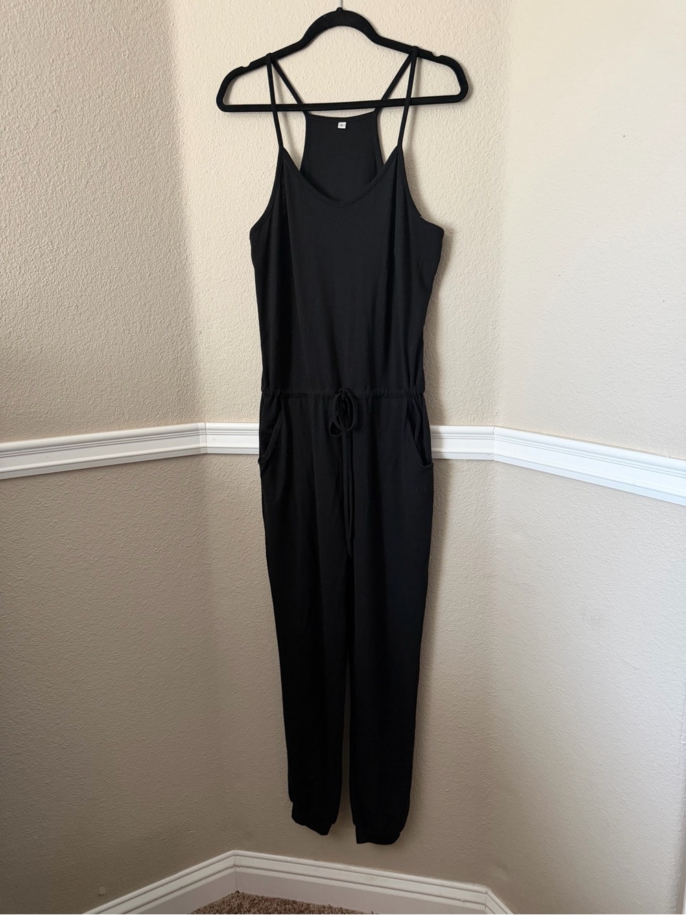 Unk Black Sleeveless Drawstring Jumpsuit